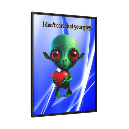 I don't care that your grey - framed canvas art (blue-white wave)