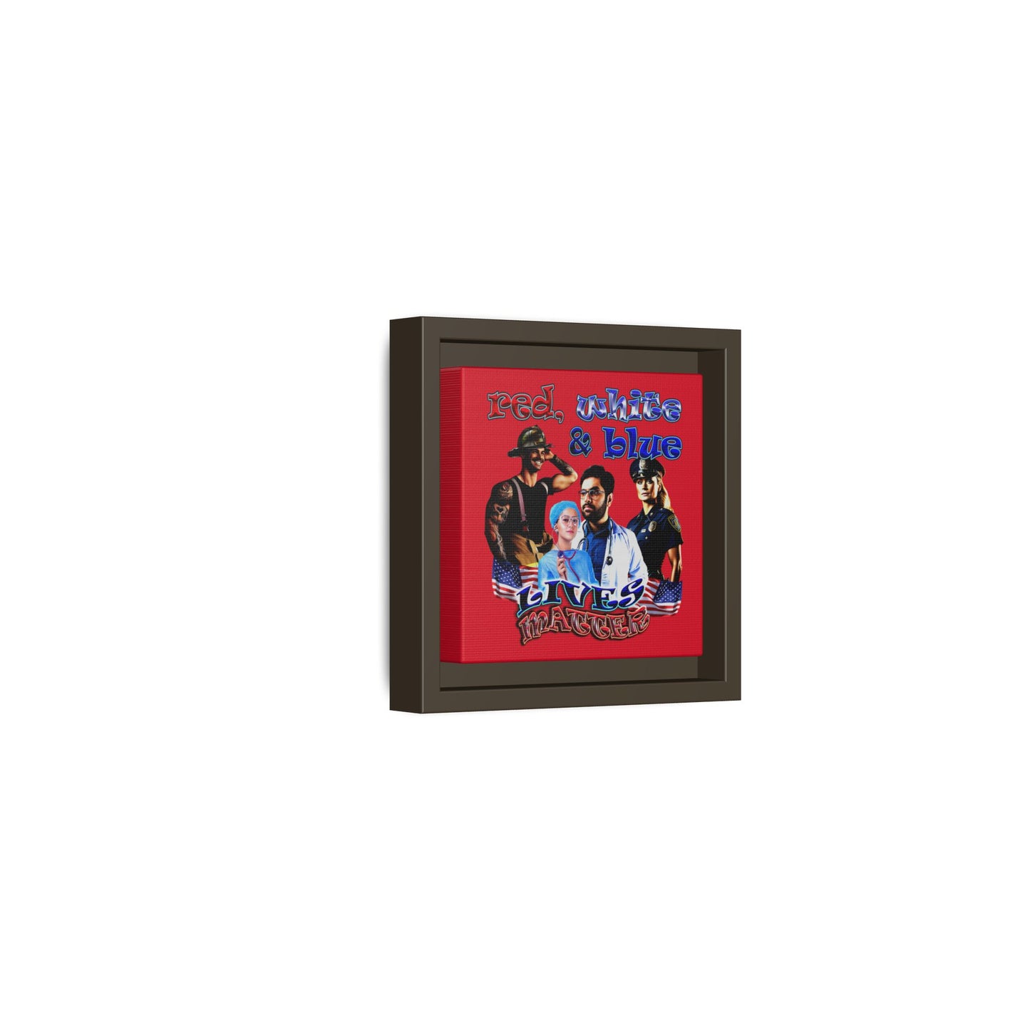 rw&b lives matter - framed canvas art (dark red)