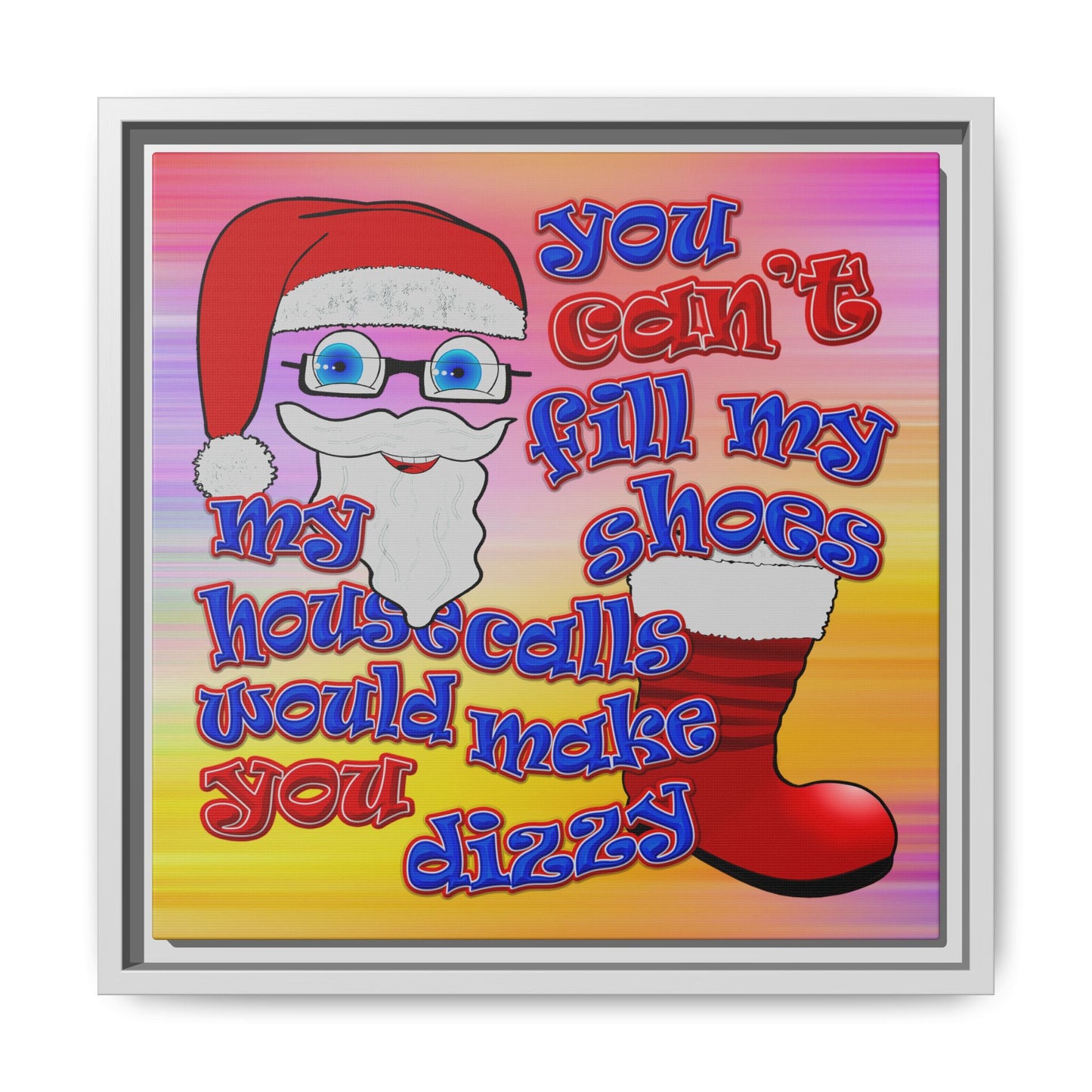 santa's shoes - framed canvas art (color blur)