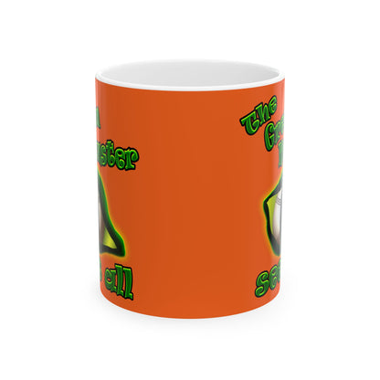 green monster - White Mug (orange)