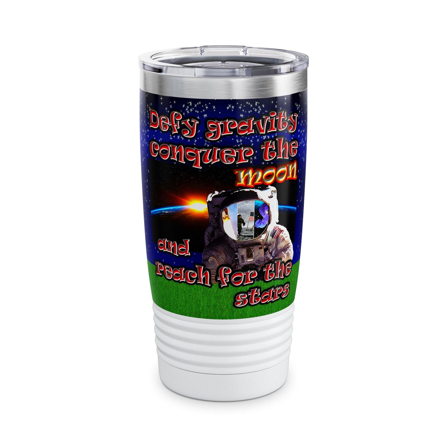 defy conquer reach - Ringneck Tumbler, 20oz ('snoops' background)
