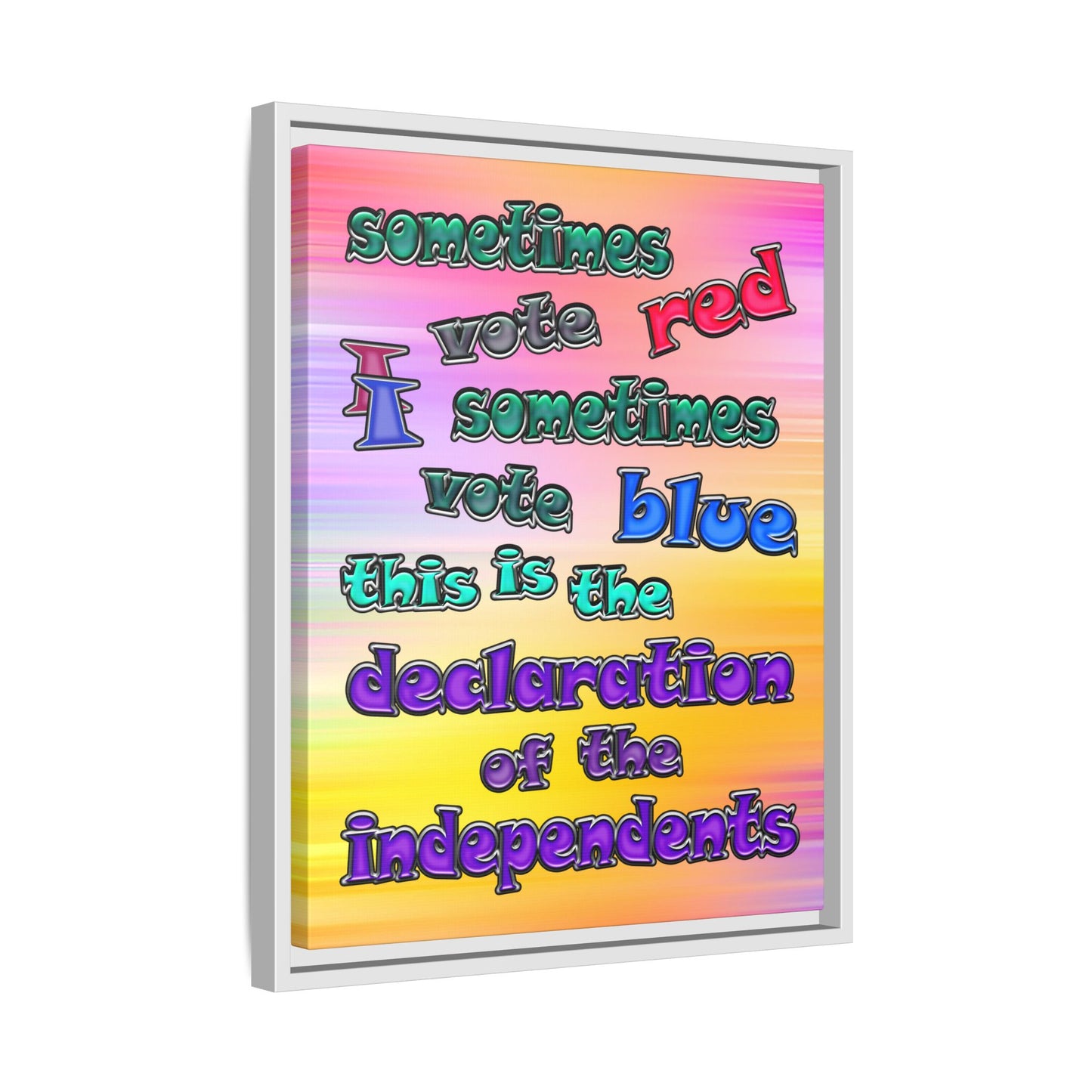 declaration of the independents - framed canvas art (color blur)