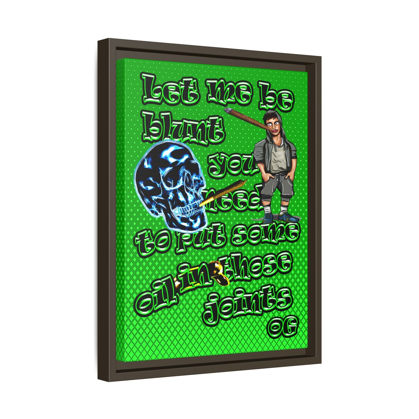 og - framed canvas art (logo green)