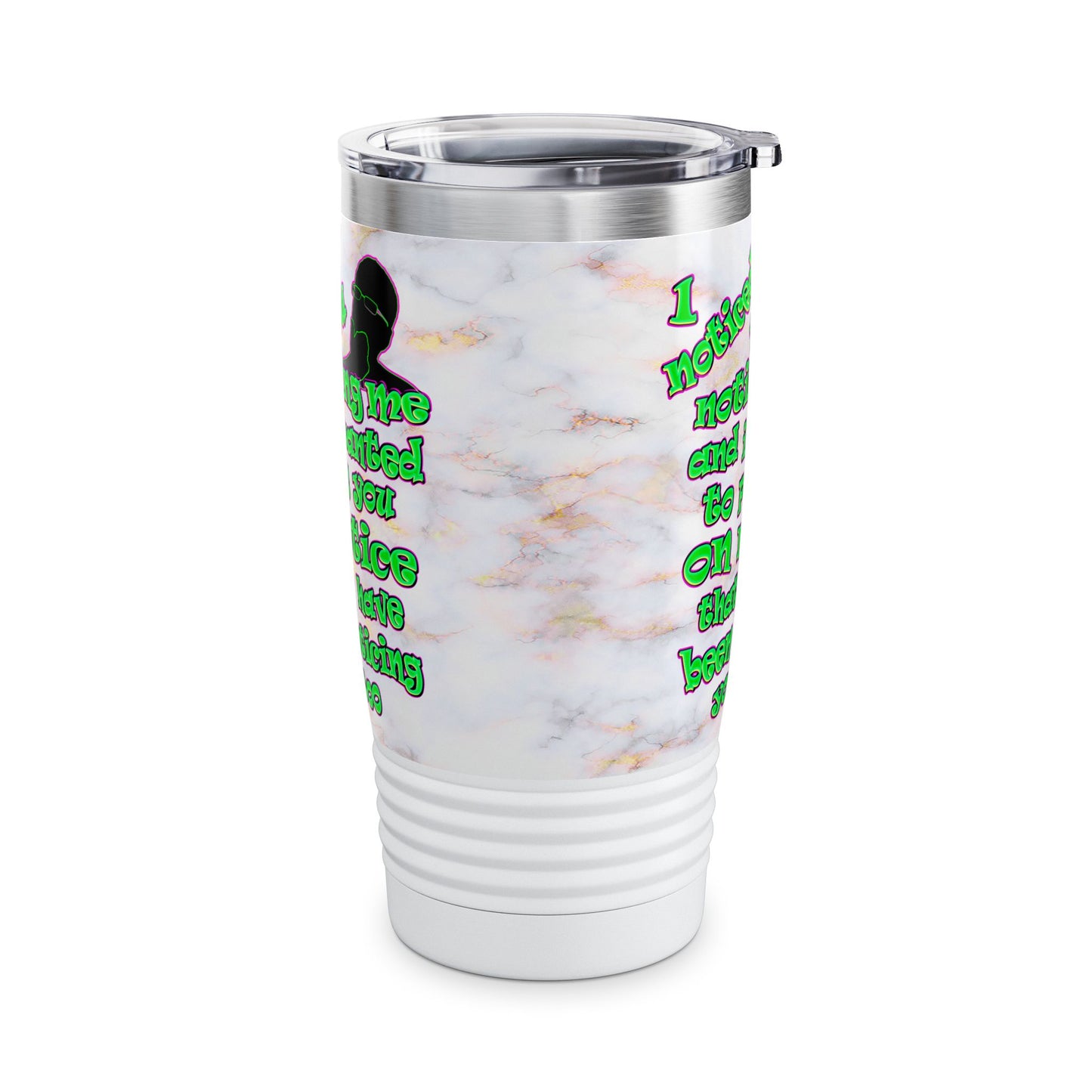 noticed you noticing - Ringneck Tumbler, 20oz (white marble)