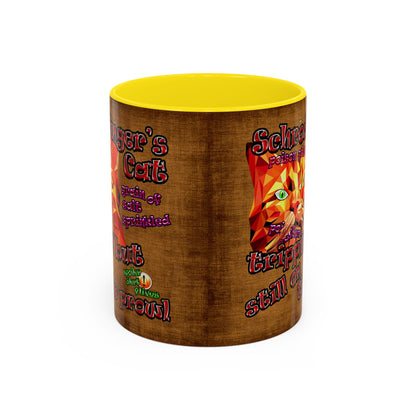 schrodinger's cat - Accent Mug (brown papyrus)