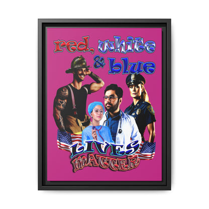 rw&b lives matter - framed canvas art (pink)