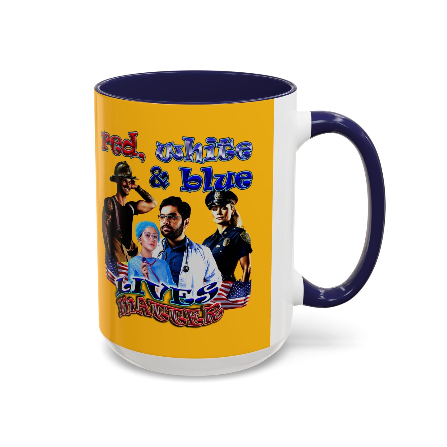 rw&b lives matter - Accent Mug (yellow)