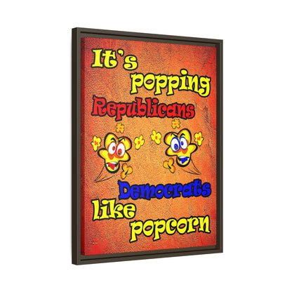 popping like popcorn - framed canvas art (burnt orange)