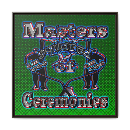 em cee squared - framed canvas art (logo green)