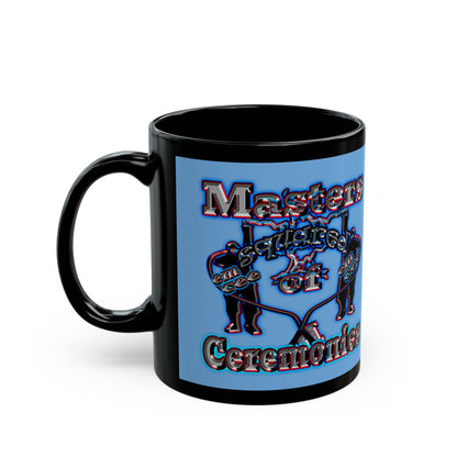 em cee squared - Black Mug (light blue)