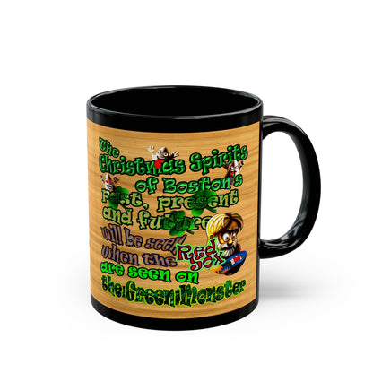 christmas spirits of boston - Black Mug (butterscotch wood finish)