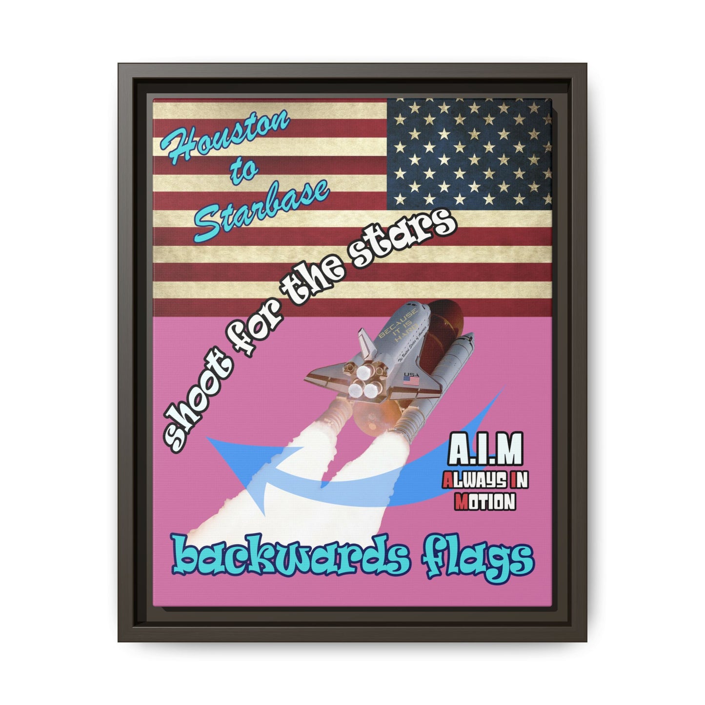 shoot for the stars - framed canvas art (light pink)