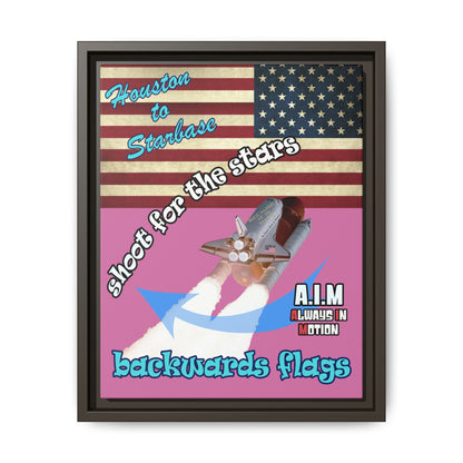 shoot for the stars - framed canvas art (light pink)