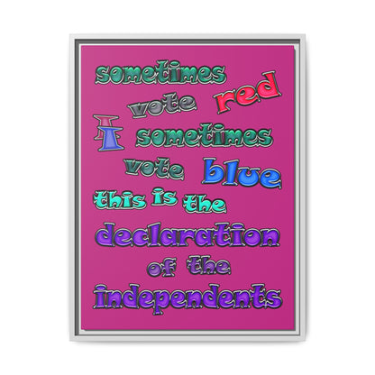 declaration of the independents - framed canvas art (pink)