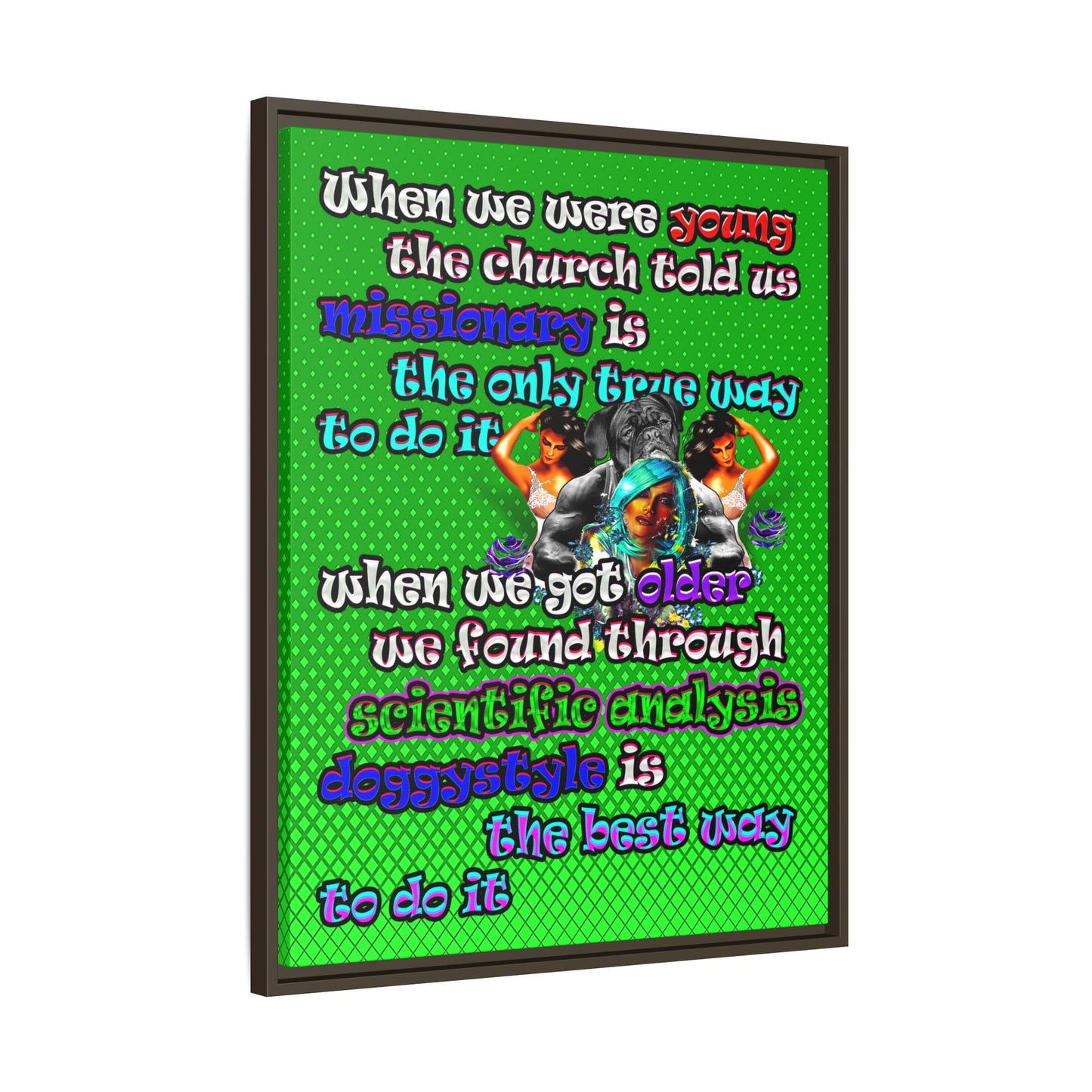 doggystyle - framed canvas art (logo green)