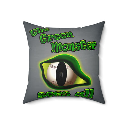 green monster - Faux Suede Square Pillow - (grey-light grey)