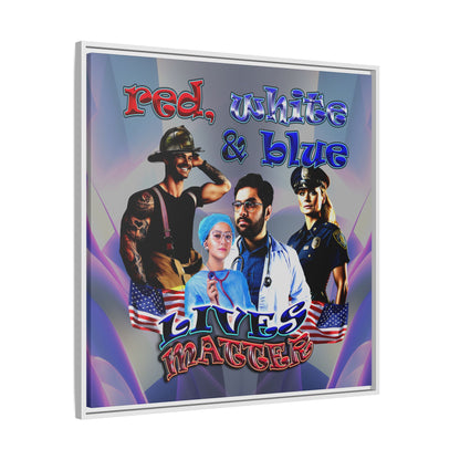 rw&b lives matter - framed canvas art (grey-pink wave)