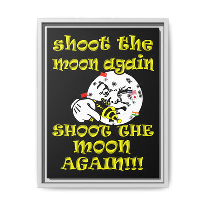 shoot the moon again - framed canvas art (black)