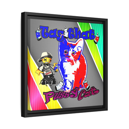 tag that - framed canvas art (rainbow split)