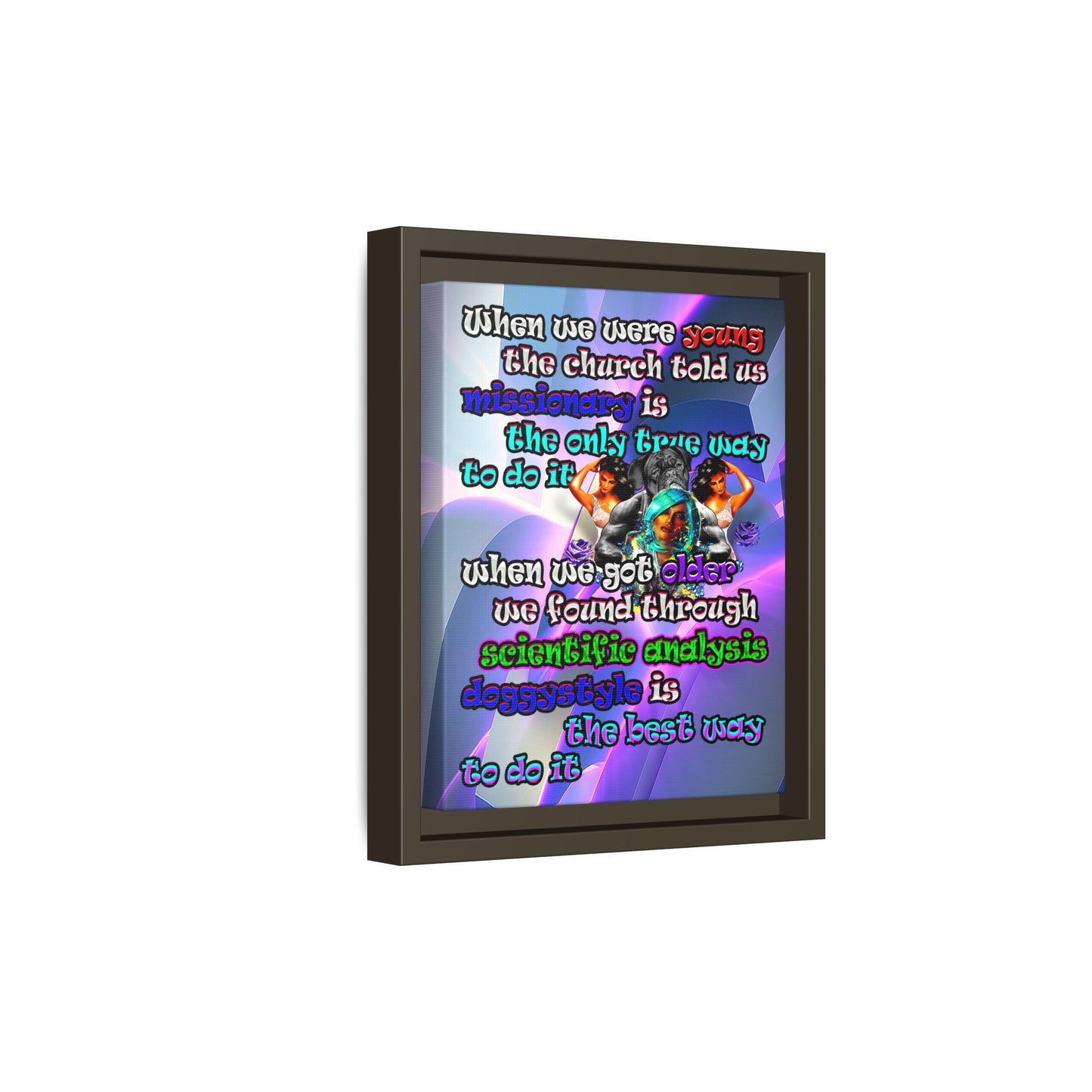 doggystyle - framed canvas art (grey-pink wave)
