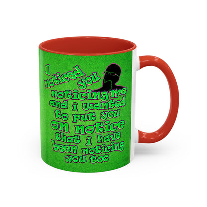 noticed you noticing - Accent Mug (green turf)