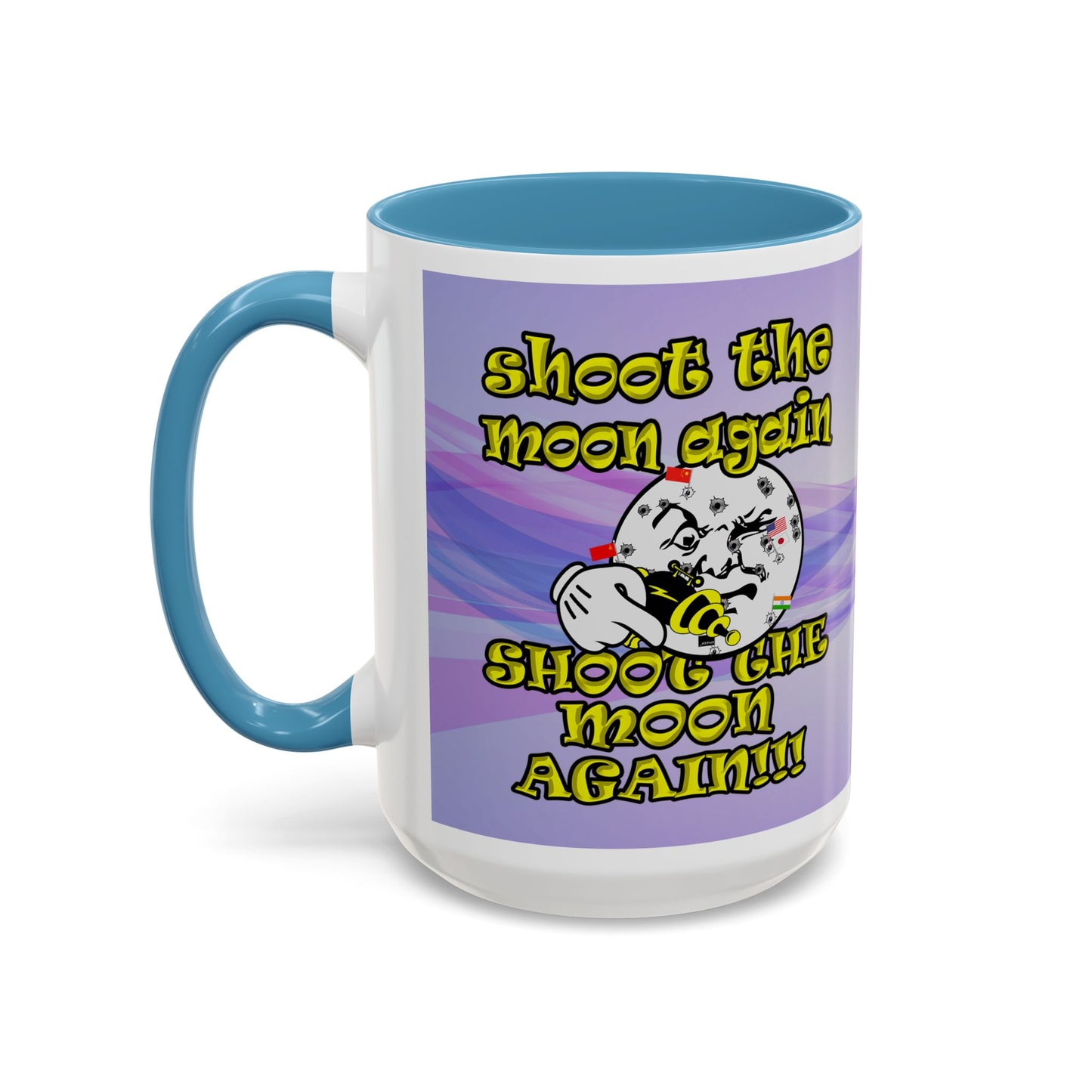 shoot the moon again - Accent Mug (light blue-pink wave)
