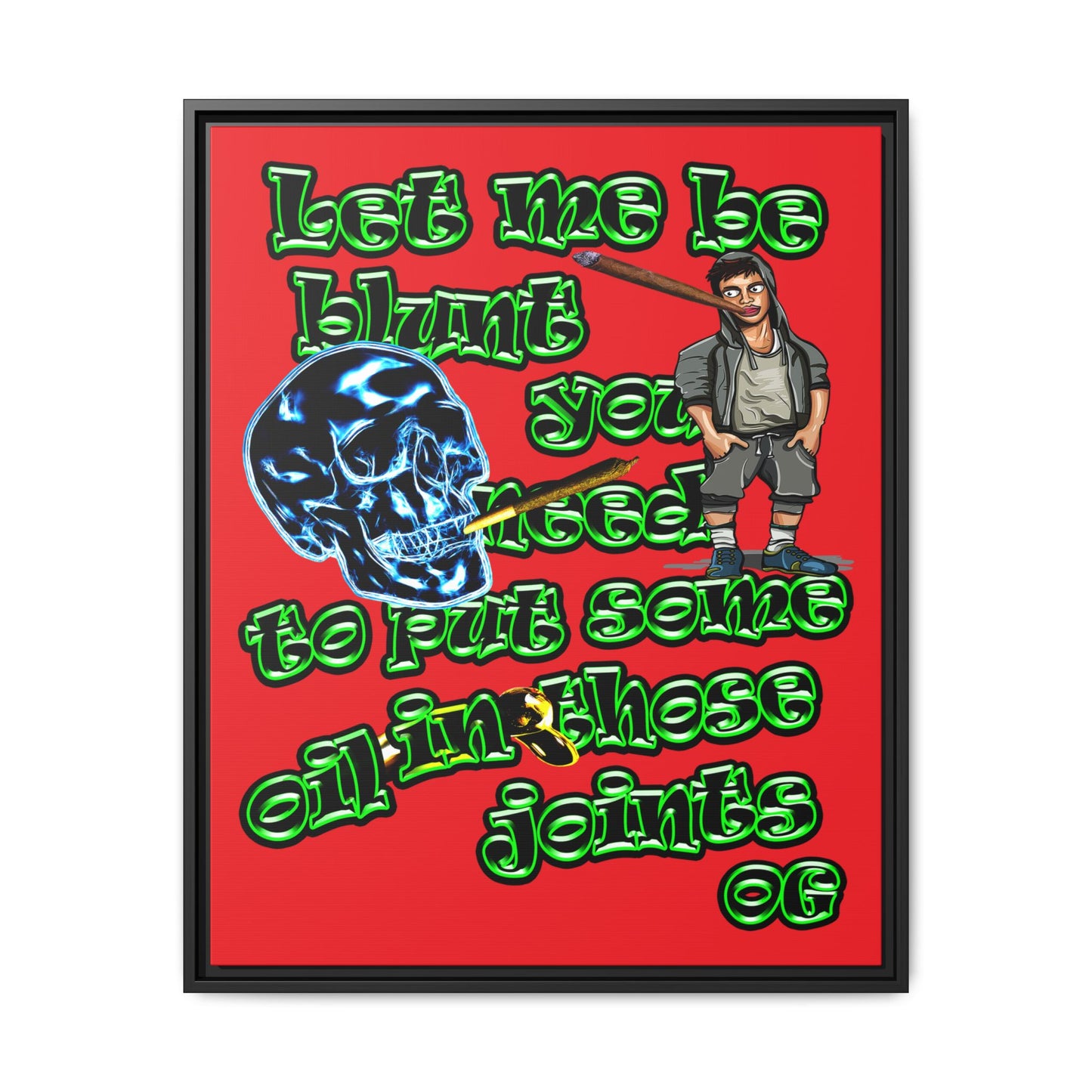 og - framed canvas art (red)