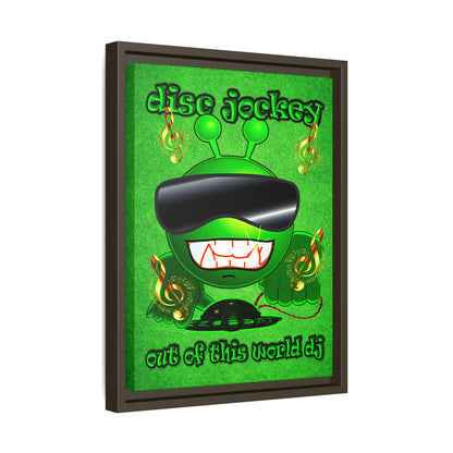 disc jockey - framed canvas art (green turf)