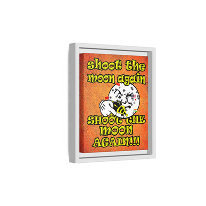 shoot the moon again - framed canvas art (burnt orange)