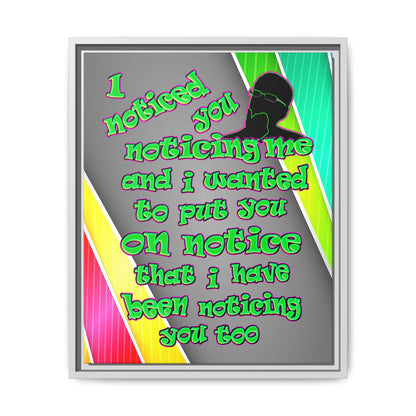 noticed you noticing - framed canvas art (rainbow split)