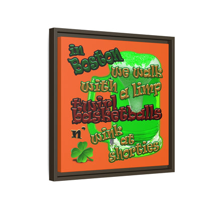 celtics logo - framed canvas art (orange)
