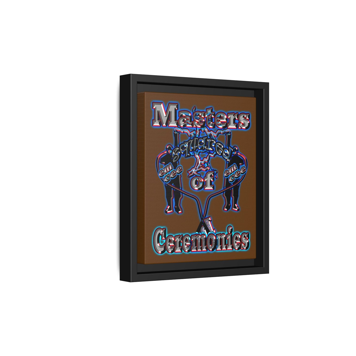em cee squared - framed canvas art (brown)