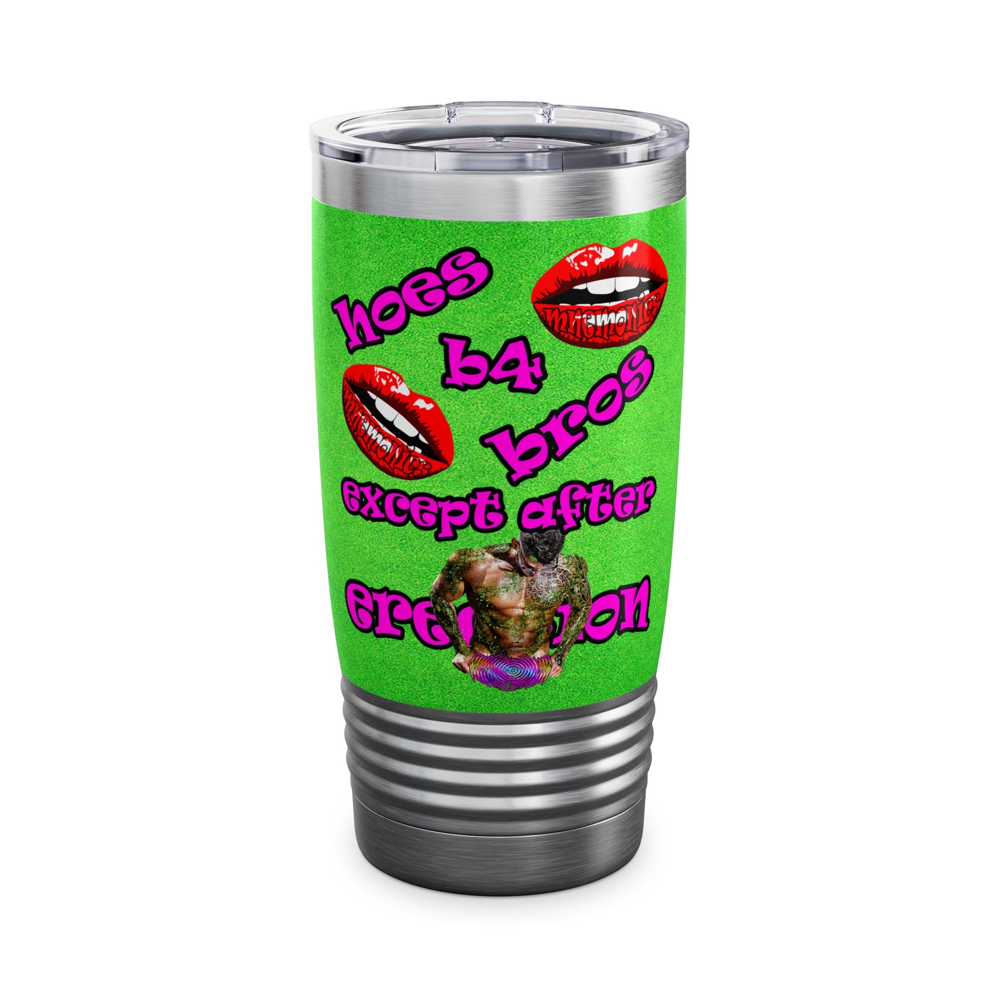hoes b4 bros - Ringneck Tumbler, 20oz (green turf)