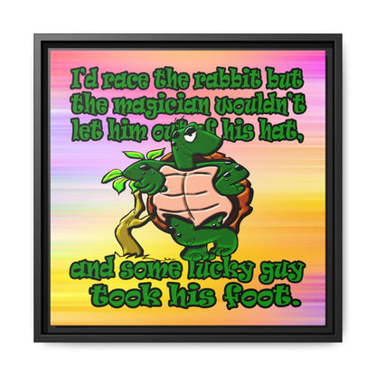 turtle race - framed canvas art (color blur)