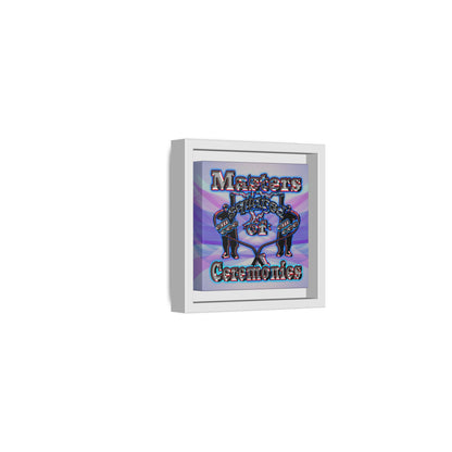 em cee squared - framed canvas art (light blue-pink wave)