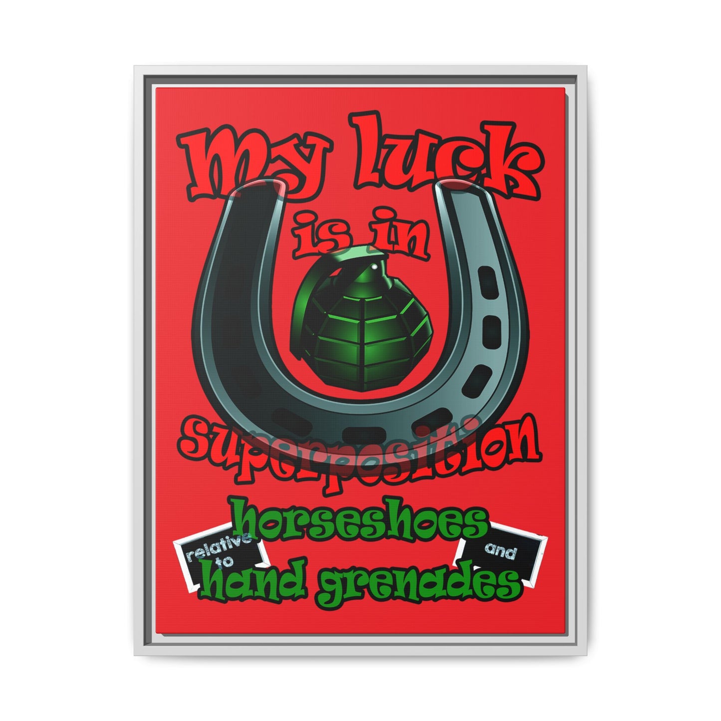 my luck - framed canvas art (red)