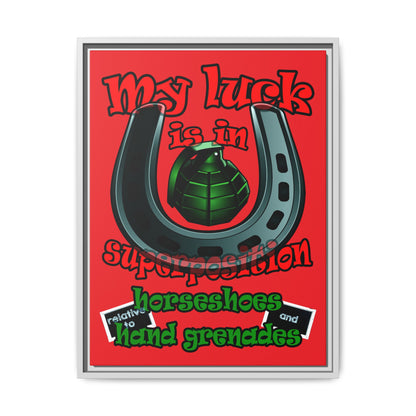 my luck - framed canvas art (red)