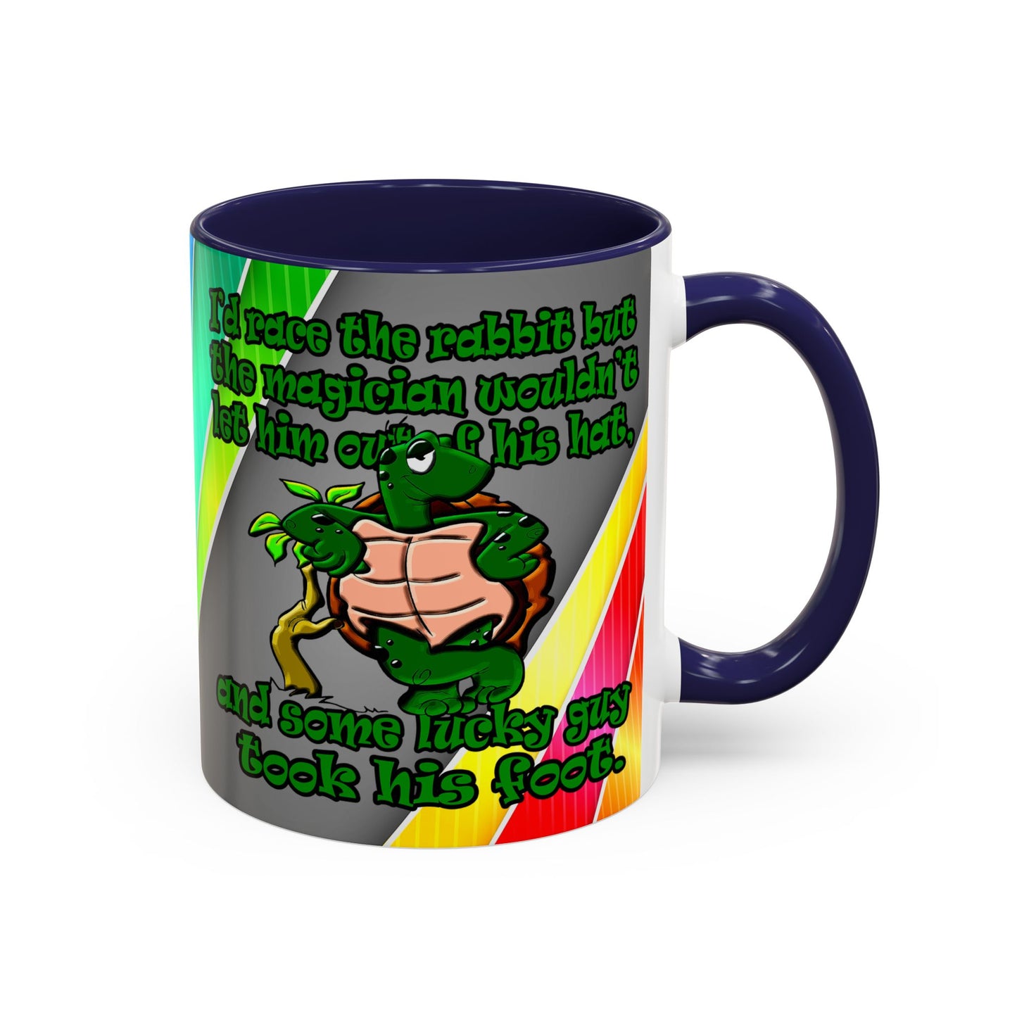 turtle race - Accent Mug (rainbow split)