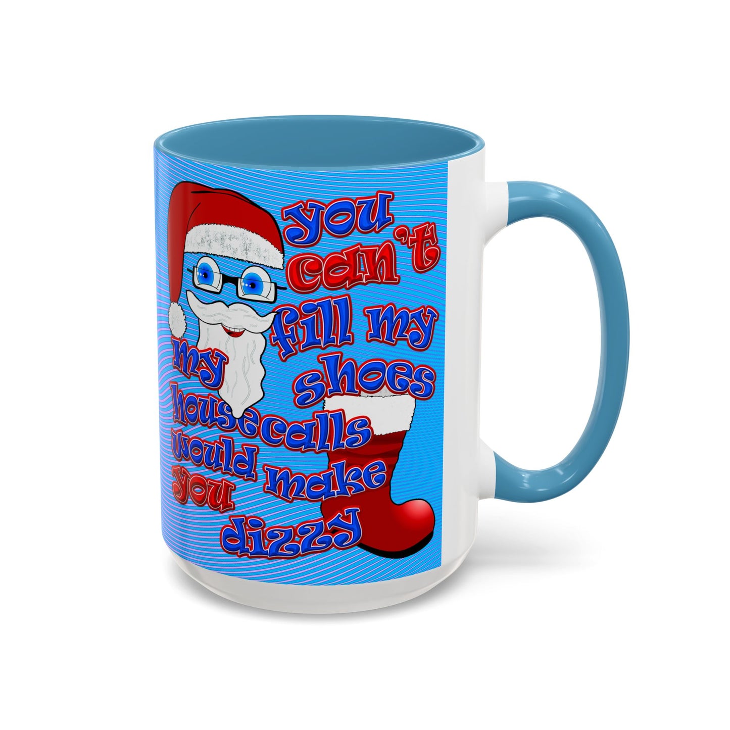 santa's shoes - Accent Mug (light blue-purple wave)
