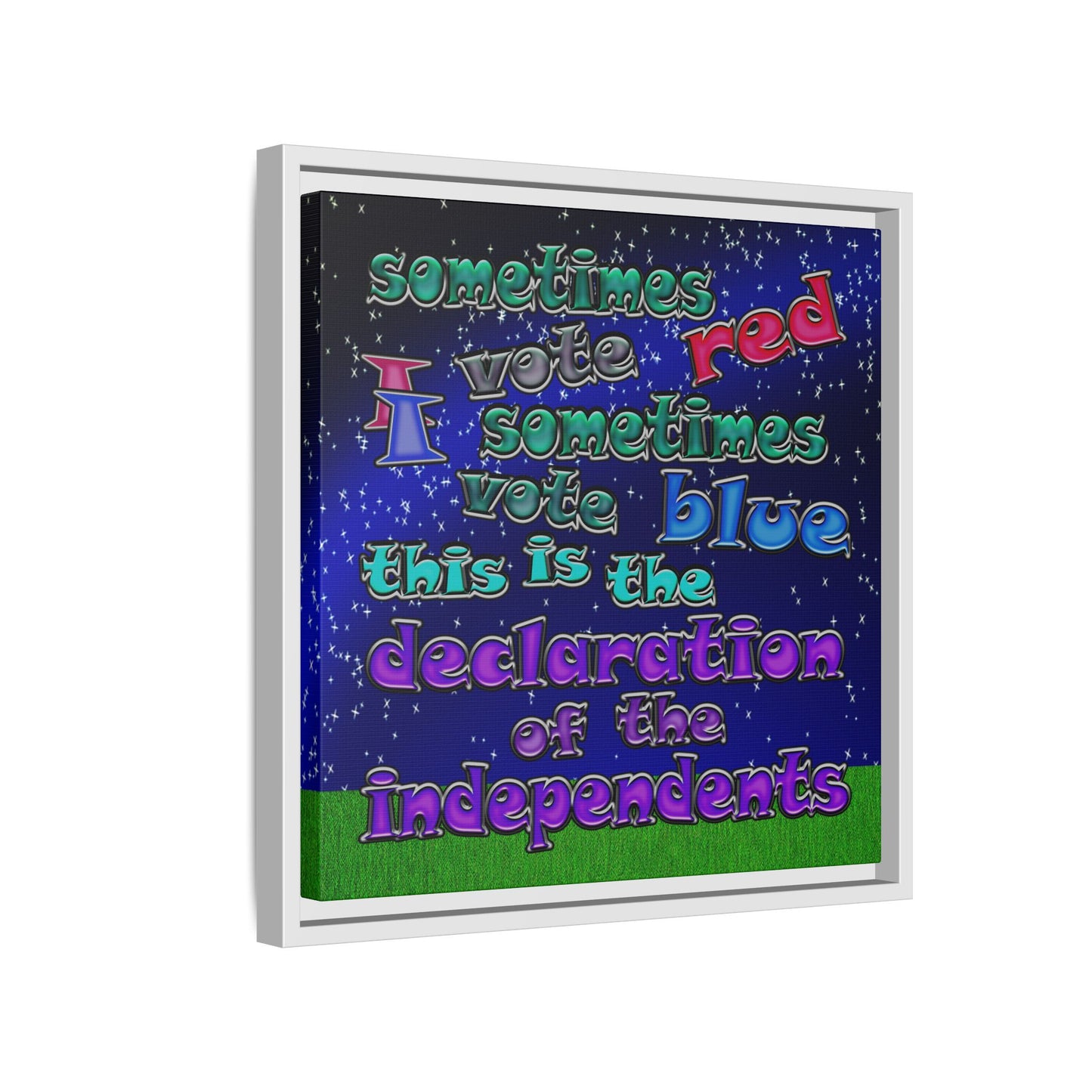 declaration of the independents - framed canvas art ('snoops' background)