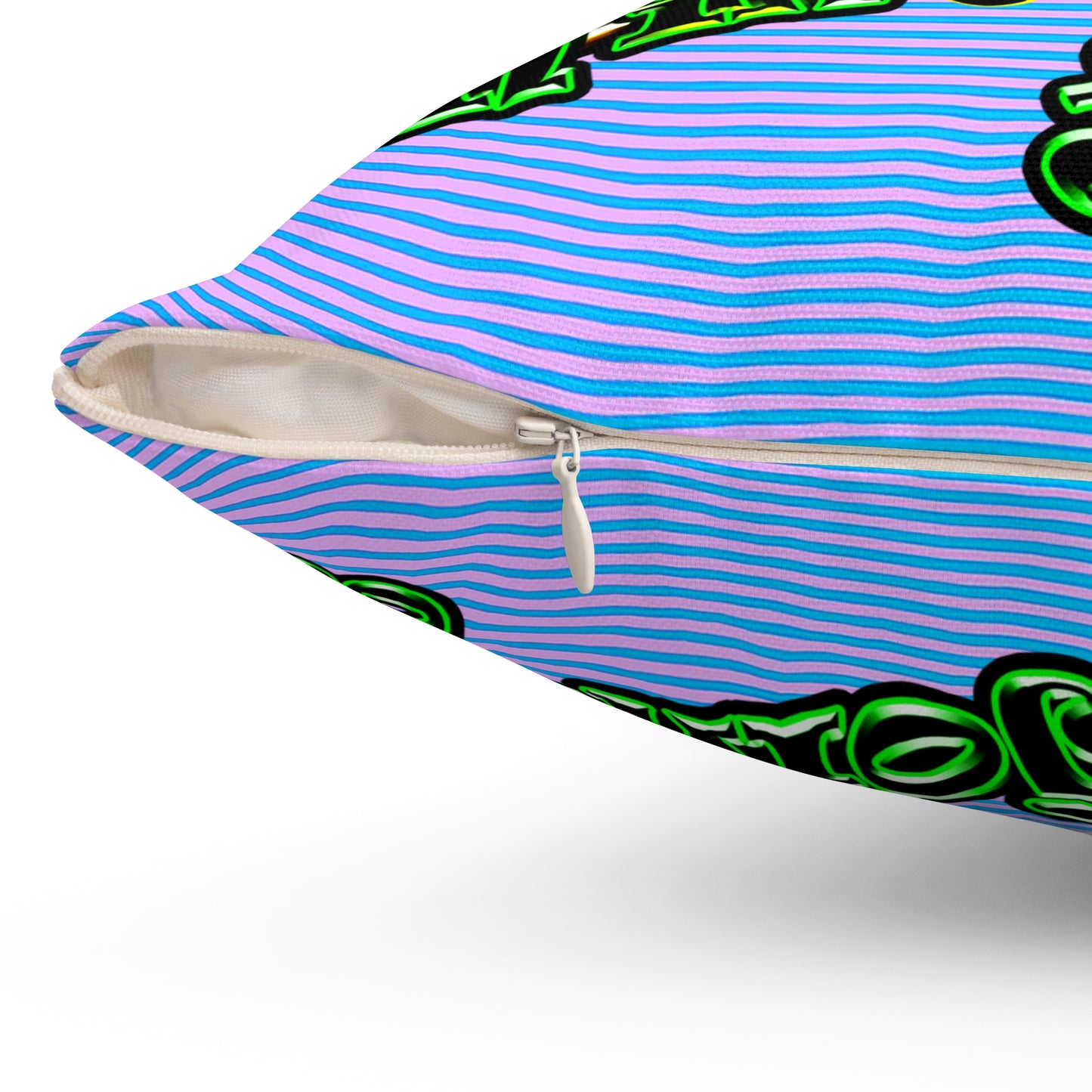 og - Spun Polyester Square Pillow - (light blue-purple wave)