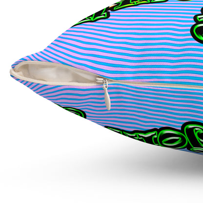 og - Spun Polyester Square Pillow - (light blue-purple wave)