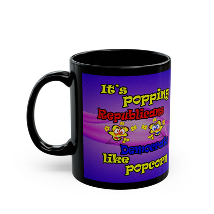 popping like popcorn - Black Mug (purple-pink wave)