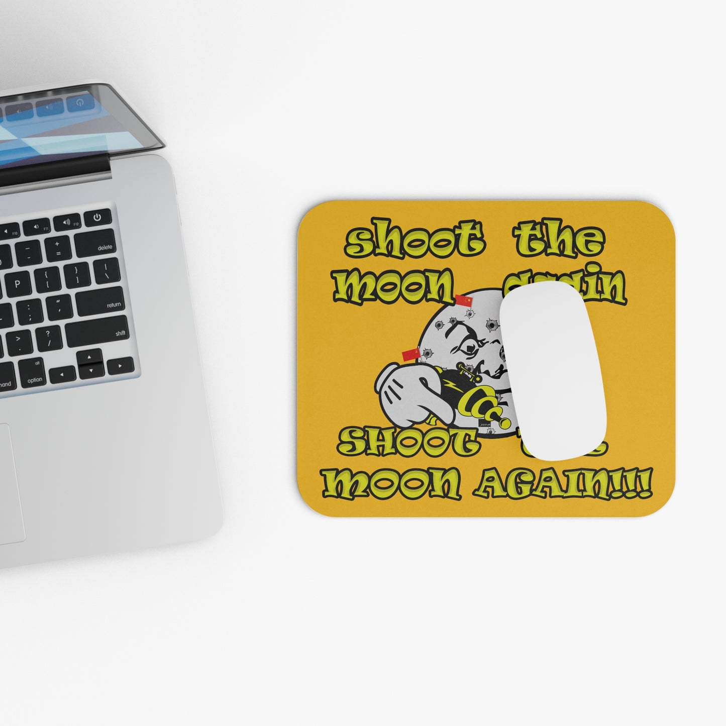 shoot the moon again - Mouse Pad (Rectangle) (yellow)