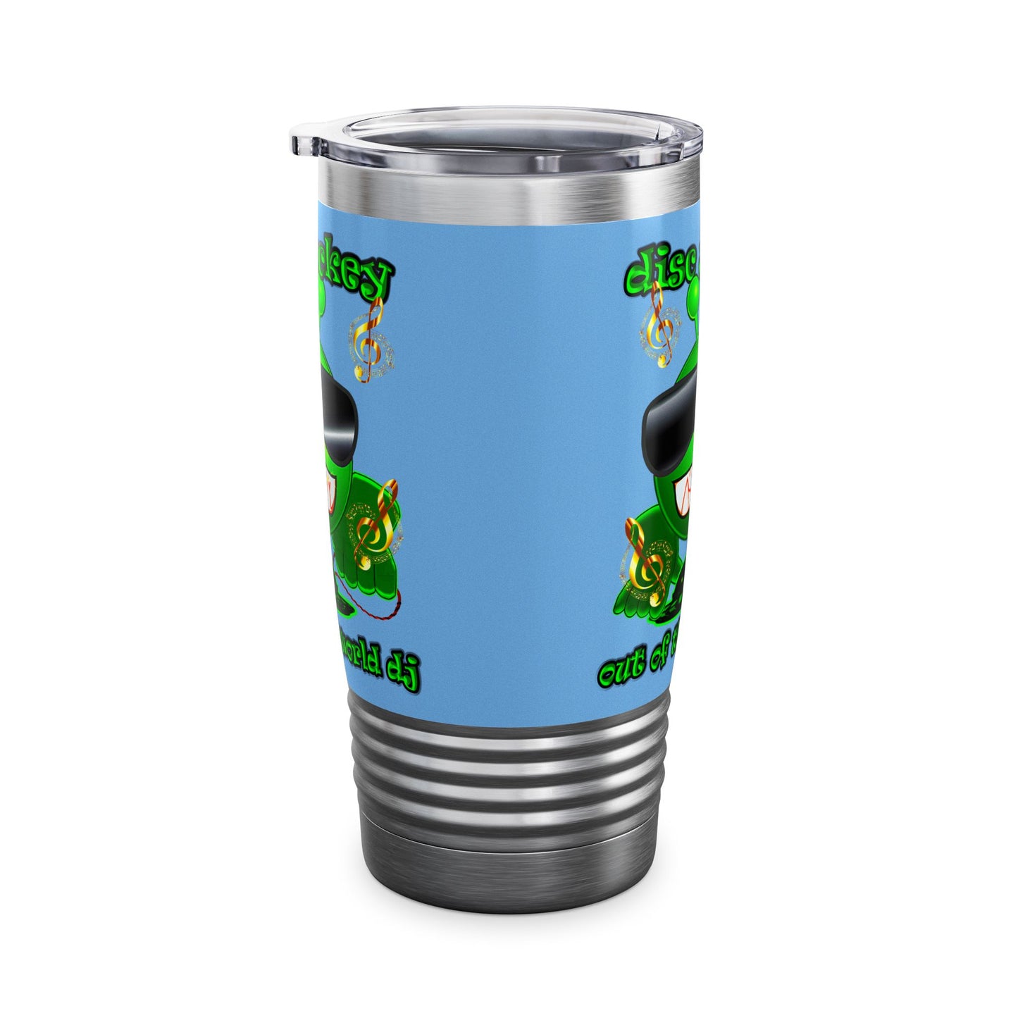 disc jockey - Ringneck Tumbler, 20oz (light blue)