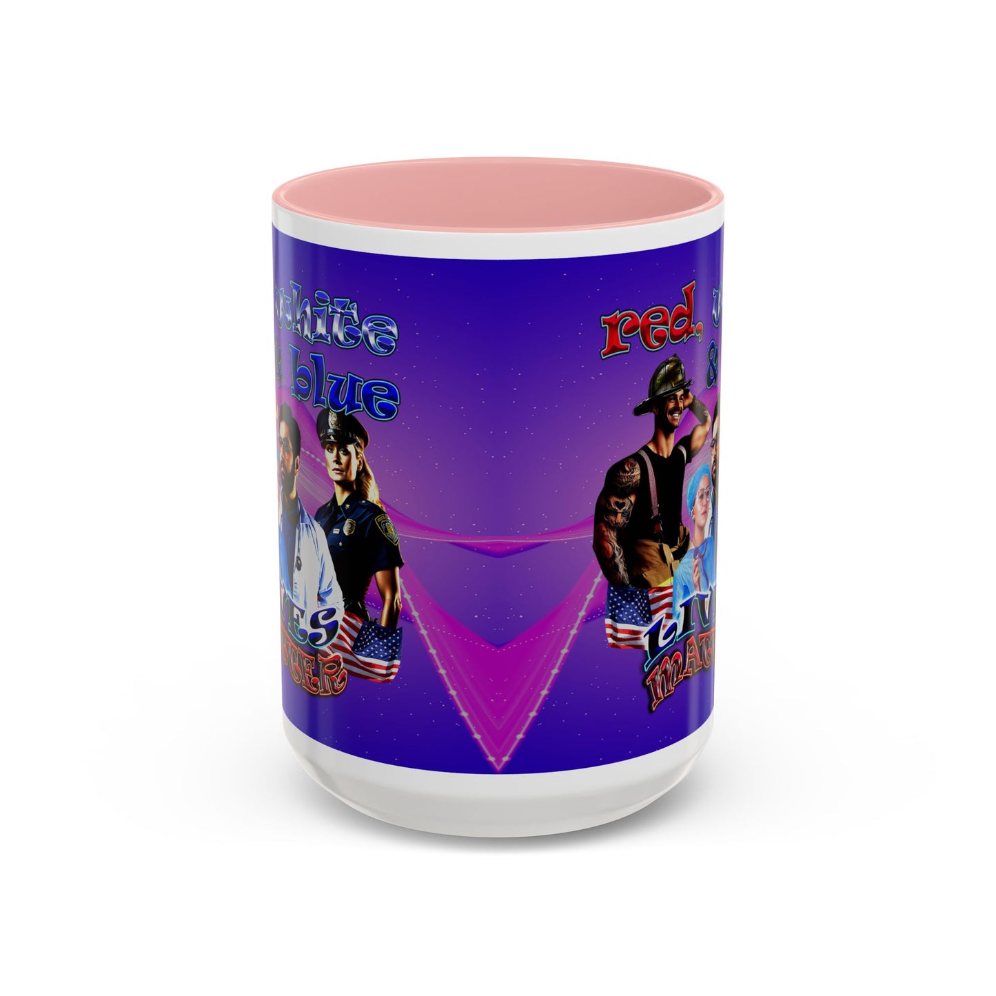 rw&b lives matter - Accent Mug (purple-pink wave)