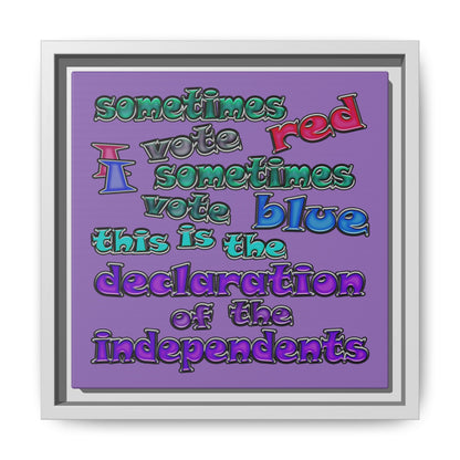 declaration of the independents - framed canvas art (light purple)
