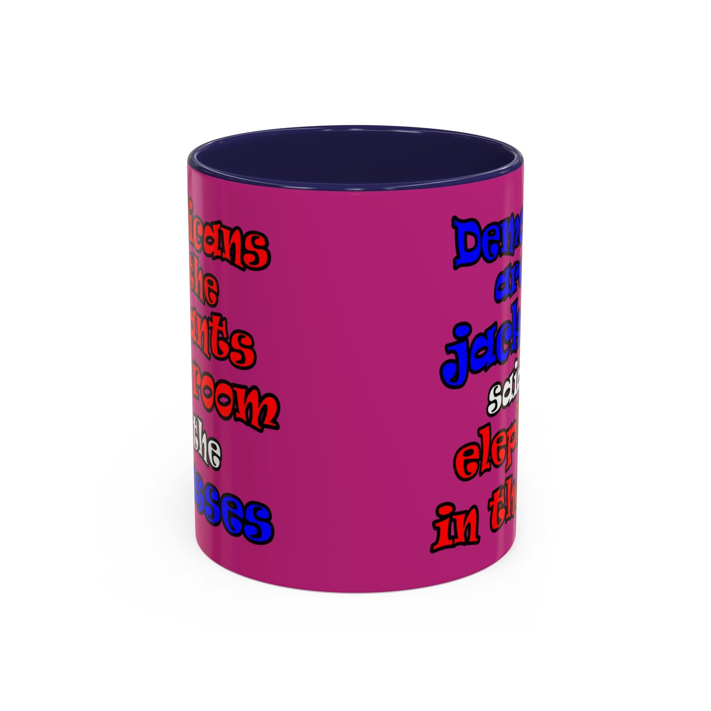 donkeys and elephants - Accent Mug (pink)