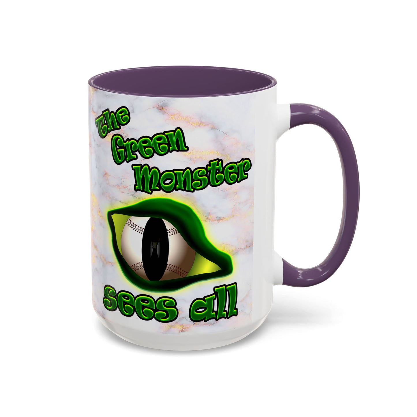 green monster - Accent Mug (white marble)