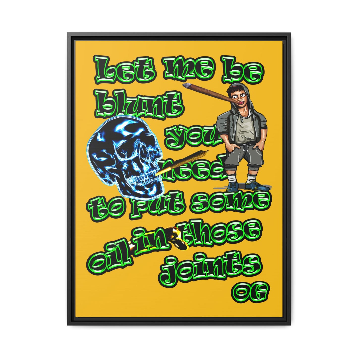og - framed canvas art (yellow)